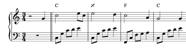 Accompagnare al pianoforte esempio 10