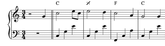 Accompagnare al pianoforte esempio 7