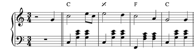 Accompagnare al pianoforte esempio 8