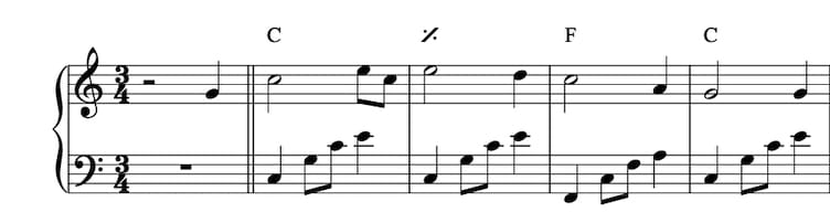 Accompagnare al pianoforte esempio 9