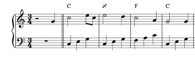 Accompagnare al pianoforte esempio 6