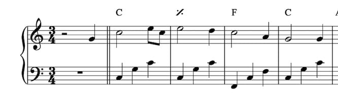 Accompagnare al pianoforte esempio 3