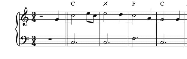 Accompagnare al pianoforte esempio 1