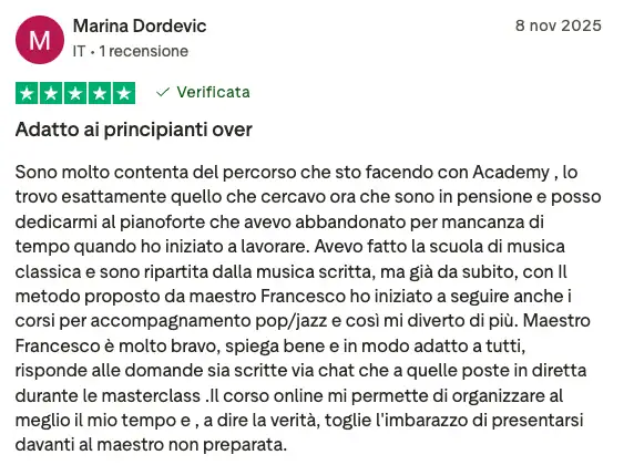 Recensione Trustpilot di Marina Dordevic