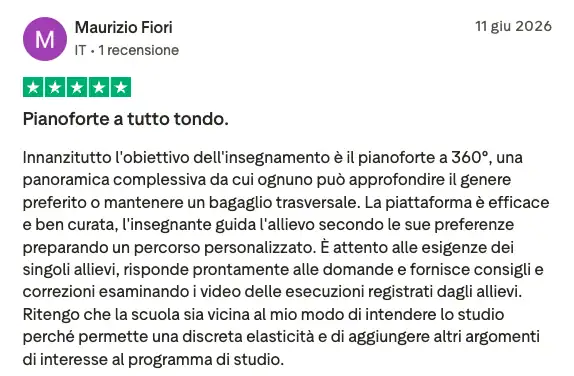 Recensione Trustpilot di Maurizio Fiori